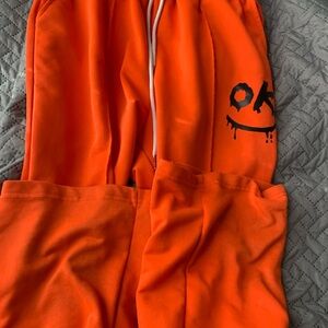 Orange Bottoms with Smiley Face Design